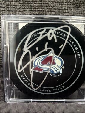 Colorado Avalanche Official Game Puck - Signed by Joe Sakic
